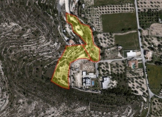 Aerial view of entire residential land, "A" is the part of the land which is available for sale