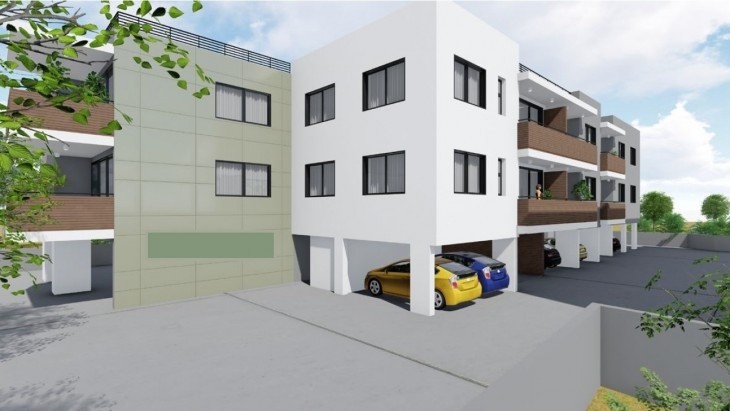 3D Illustration of the exterior of the residential building in Trachoni.
