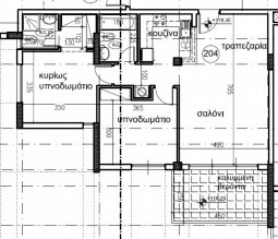 Design layout of the residential apartment showing all areas and the covered veranda.