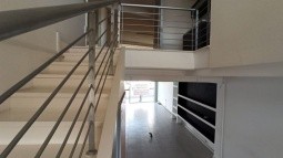 The staircase that leads to the first floor.