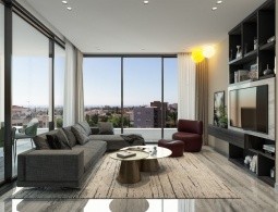 Picture of the interior design, focusing on living room and its amazing view
