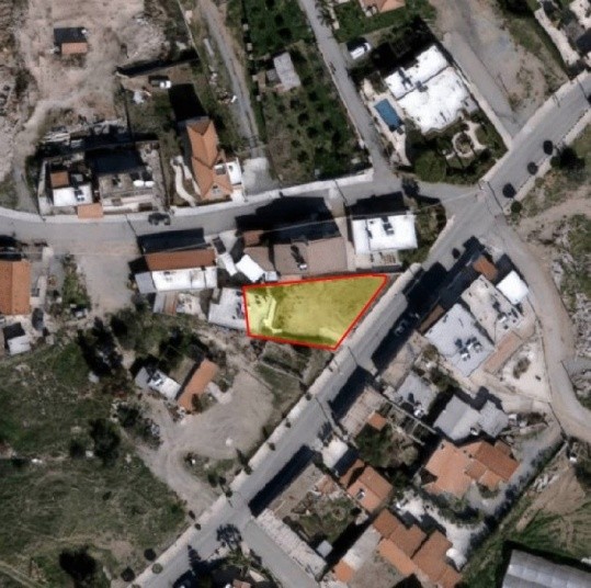Aerial picture showing the residential plot from above.
