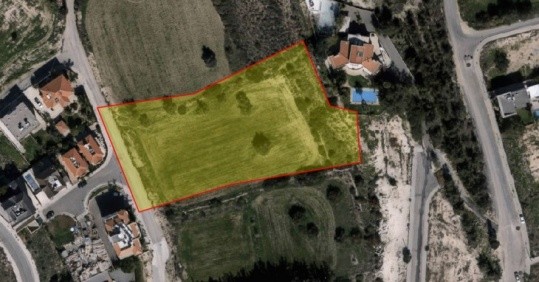 Top view of this large residential kand in Agios Athanasios